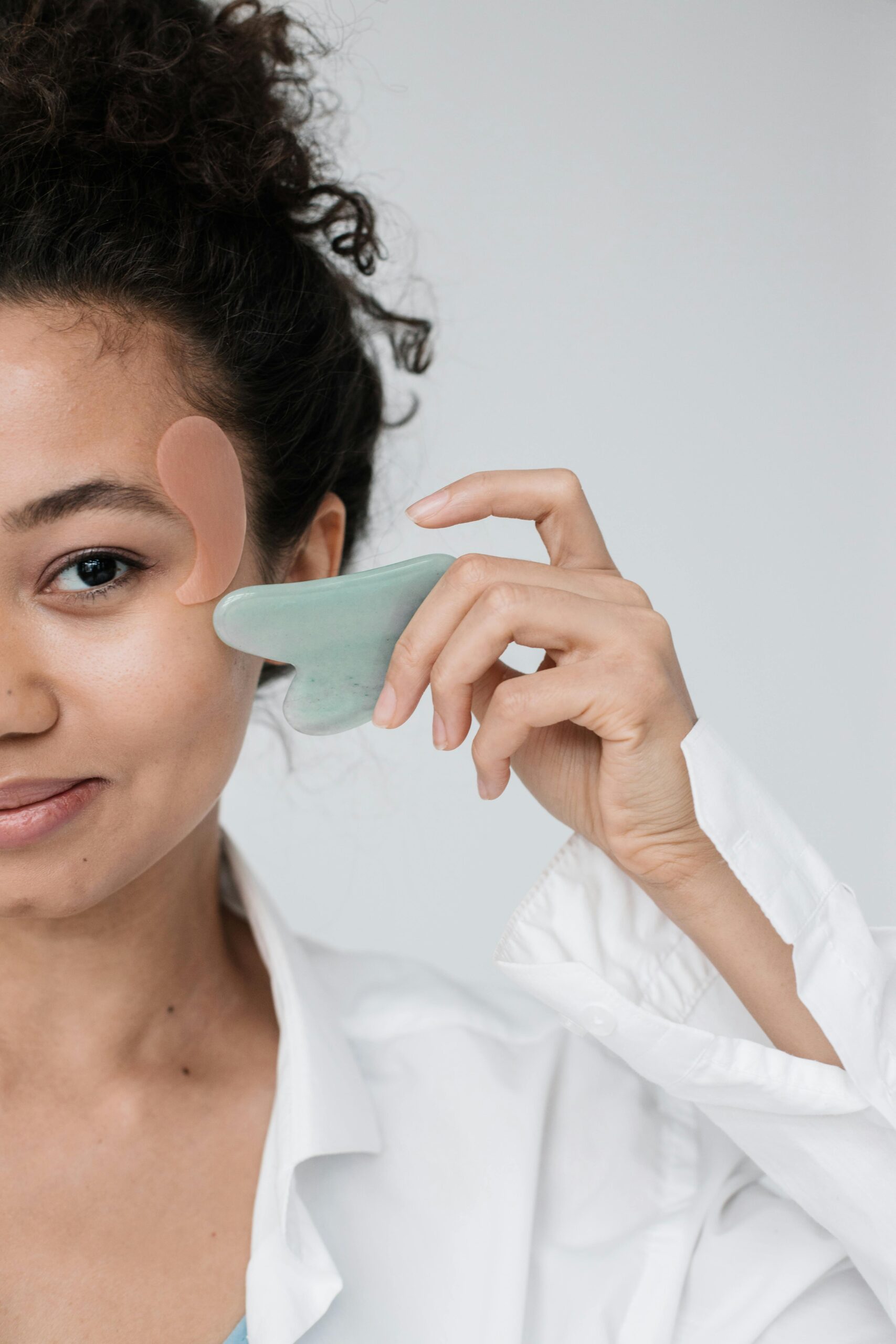 Woman doing self care routine.