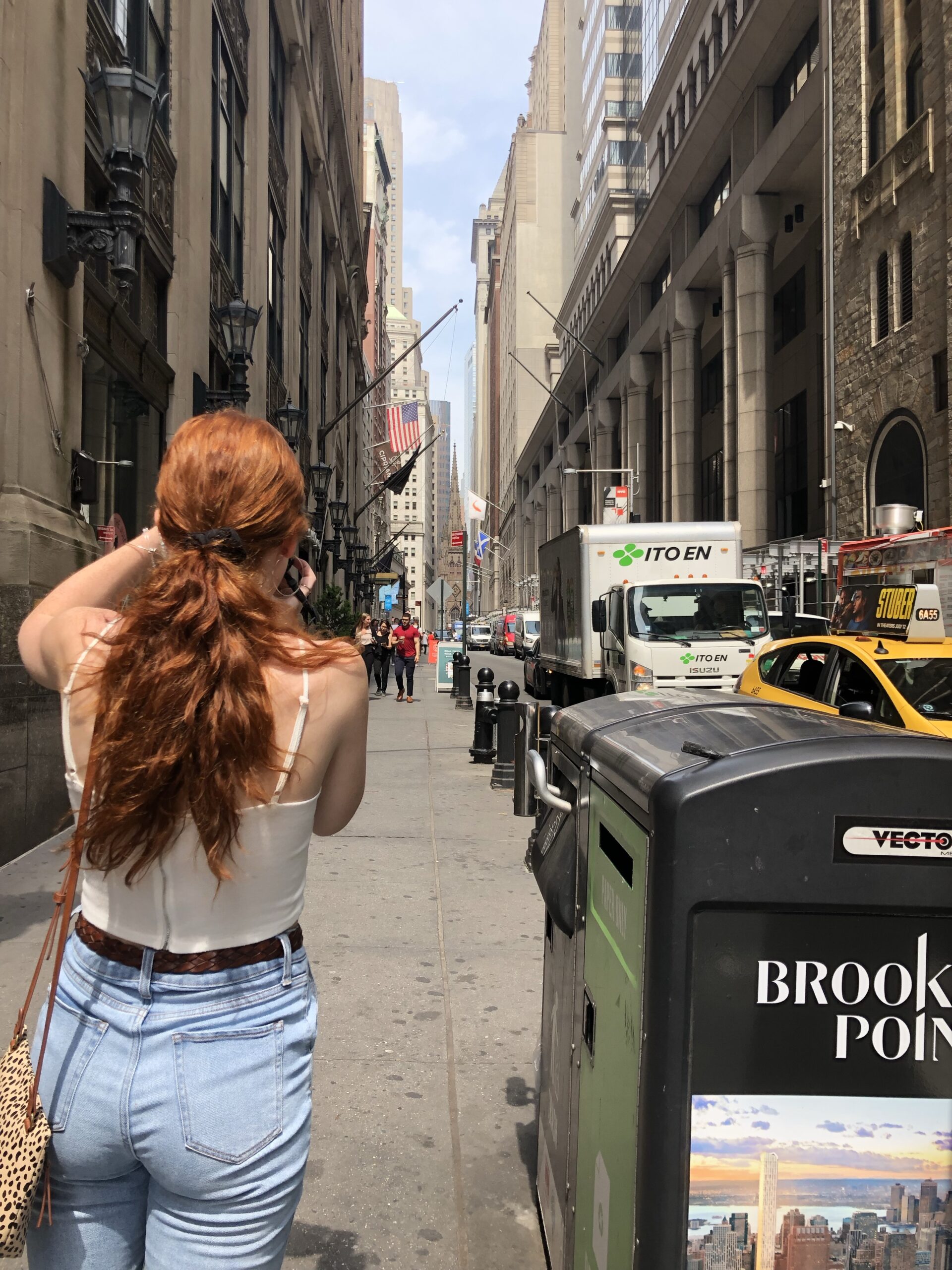 Girl walking in the NYC.