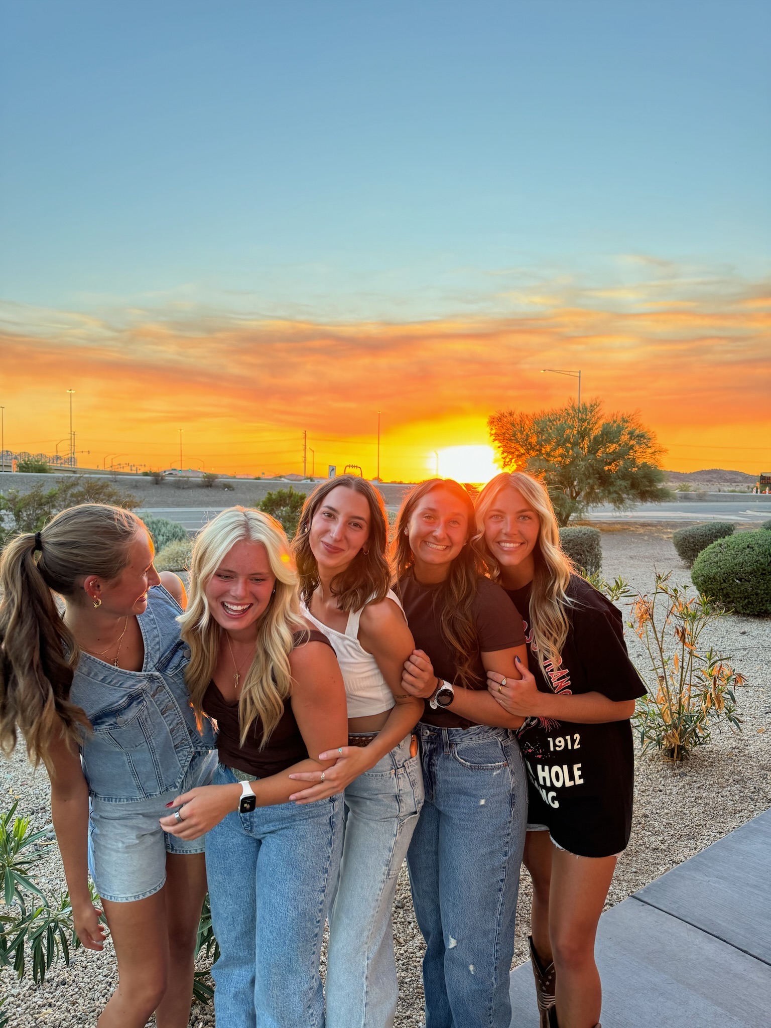 Friends hanging out and laughing together in Manhattan