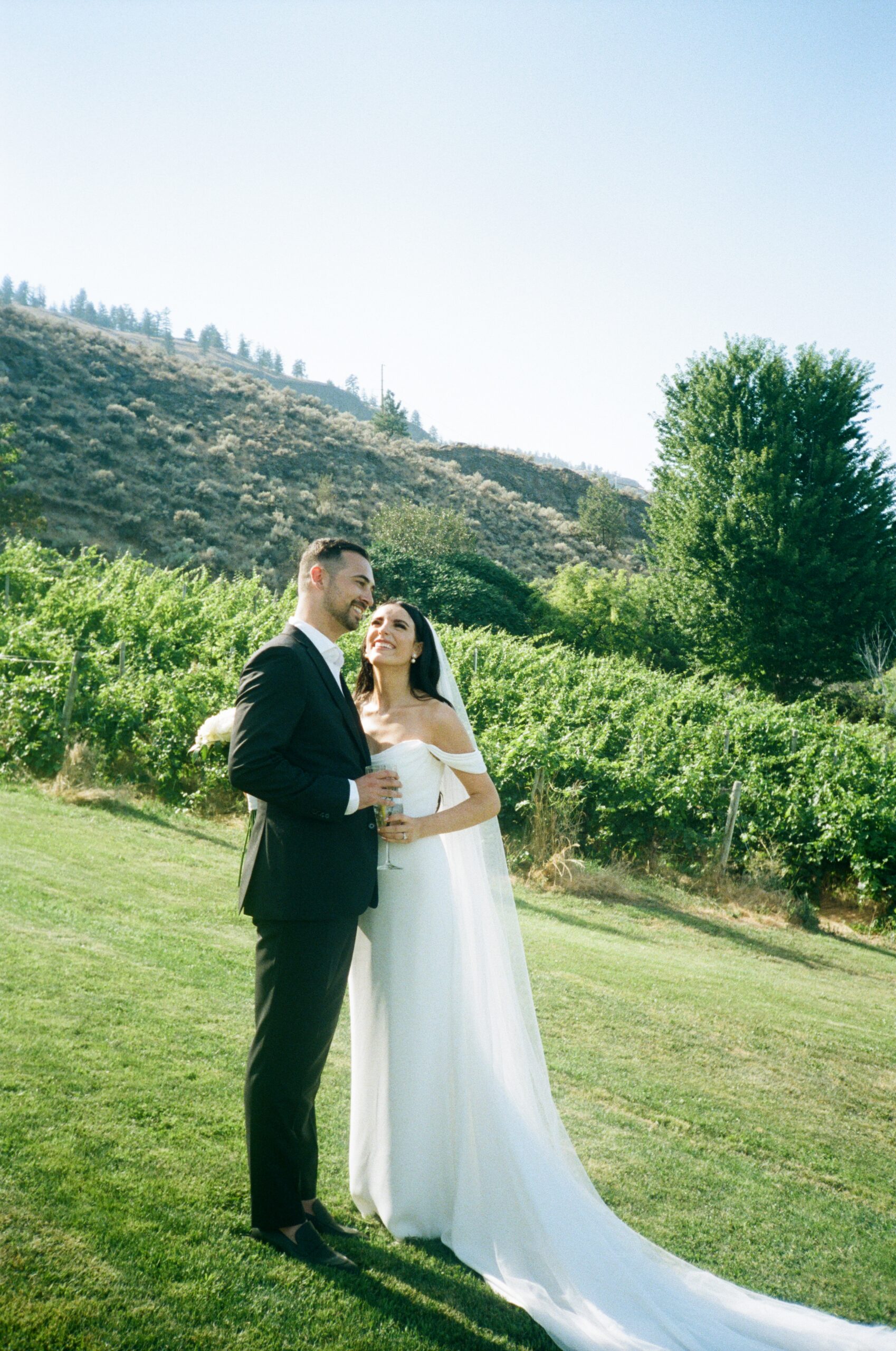 Newlyweds enjoying their wedding day