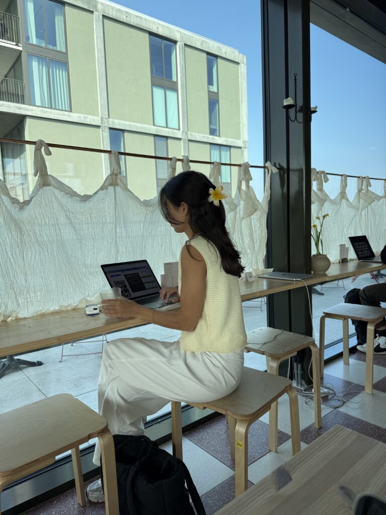 Girl taking the time to organize her workload to have some rest to take care of herself at Brooklyn