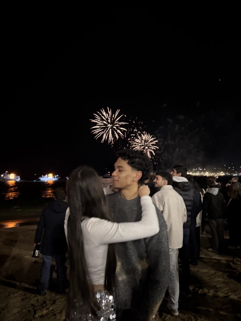 Couple embracing each other feeling the spark of their love at New York