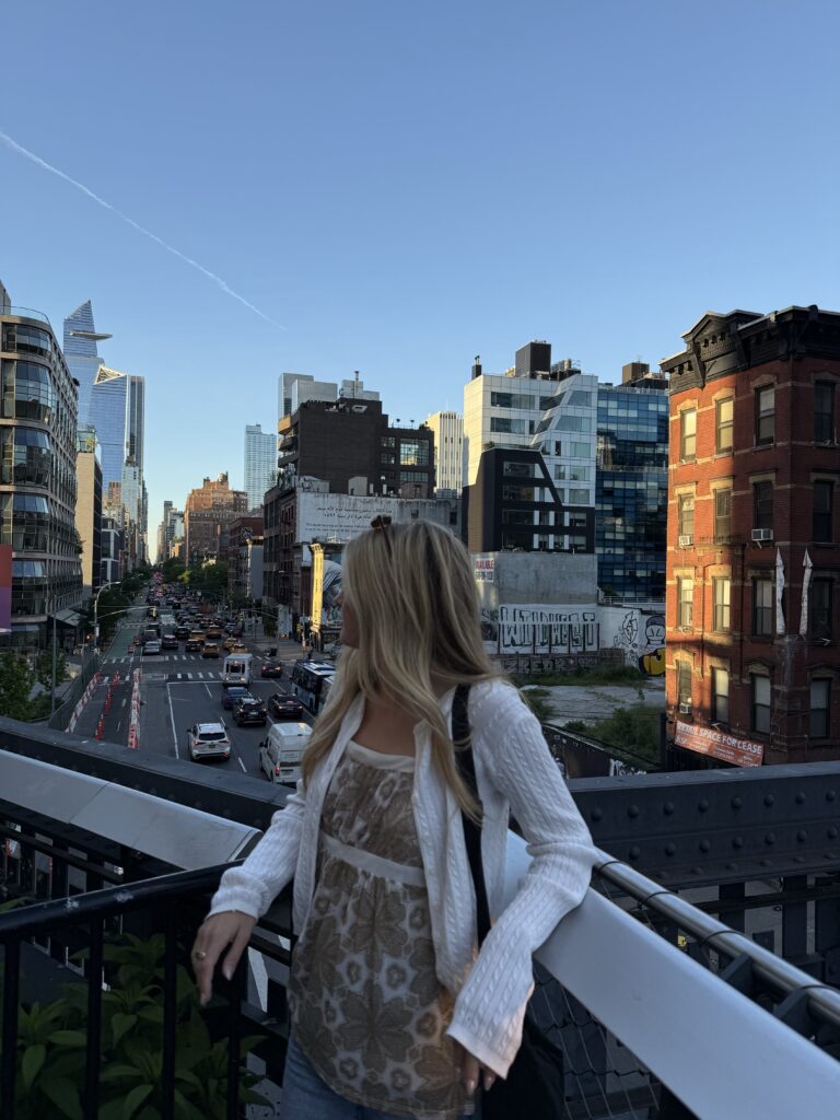 Girl taking a rest by taking herself out on a solo-date at Manhattan
