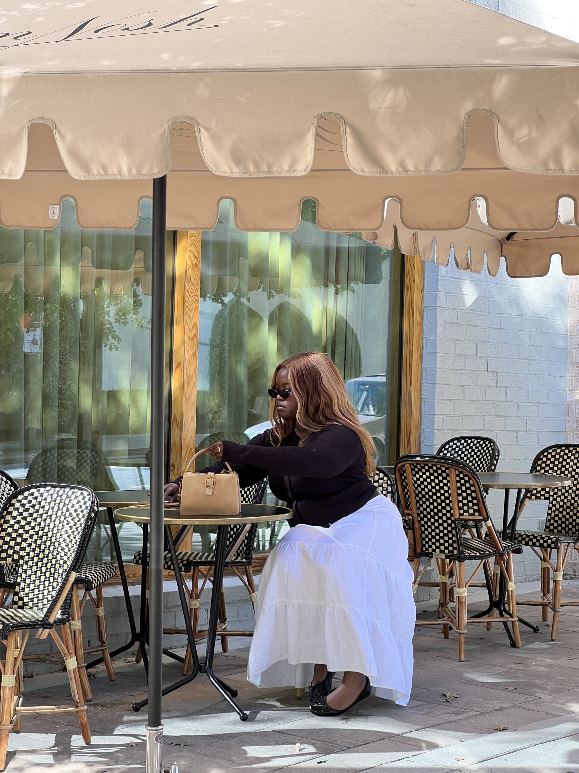 Woman taking herself out on a date taking care of herself at New York