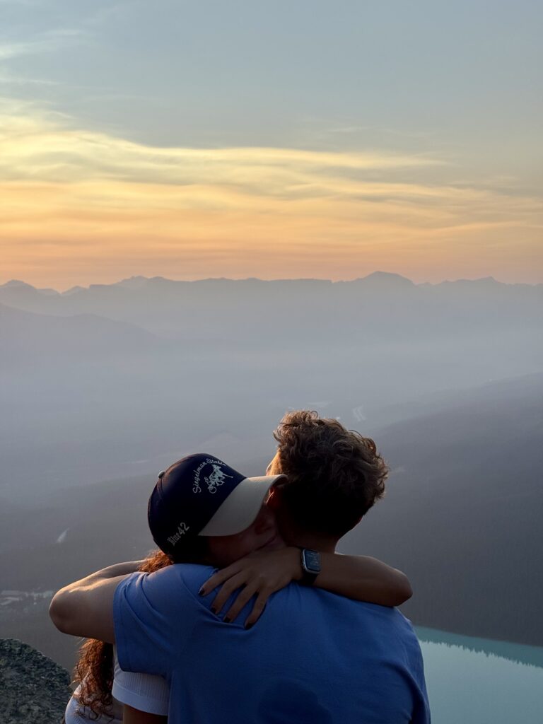 Couple embracing each other and sharing an intimate moment in New York
