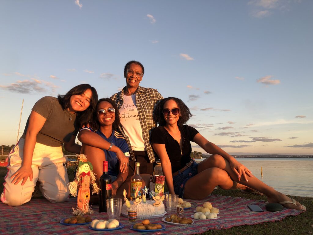 Family bonding at the beach at Manhattan