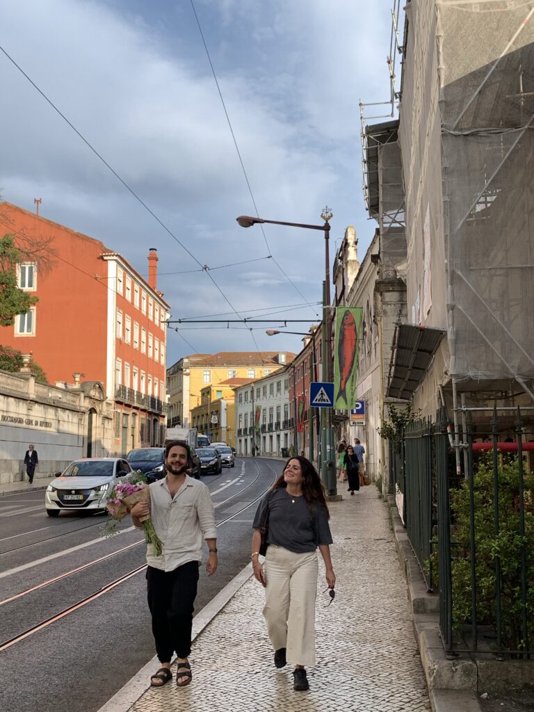 Couple on a date and growing their attraction to each other at Manhattan