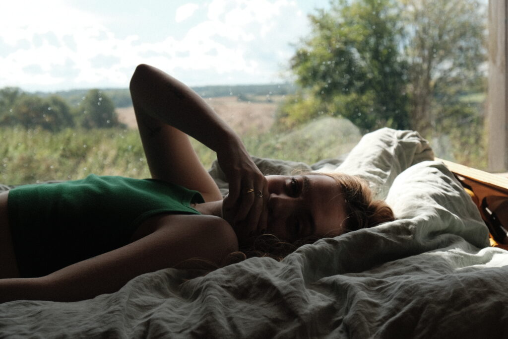 Woman resting and starts feeling again at Beooklyn
