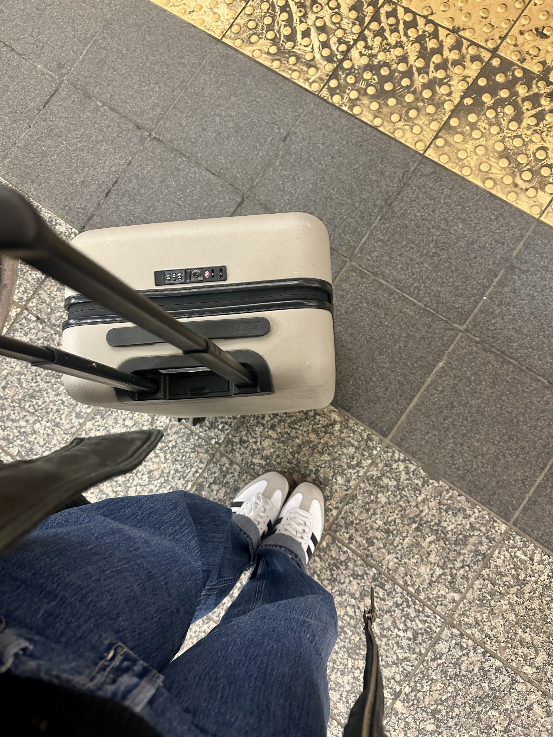 Woman taking her first step into a new city alone at Manhattan